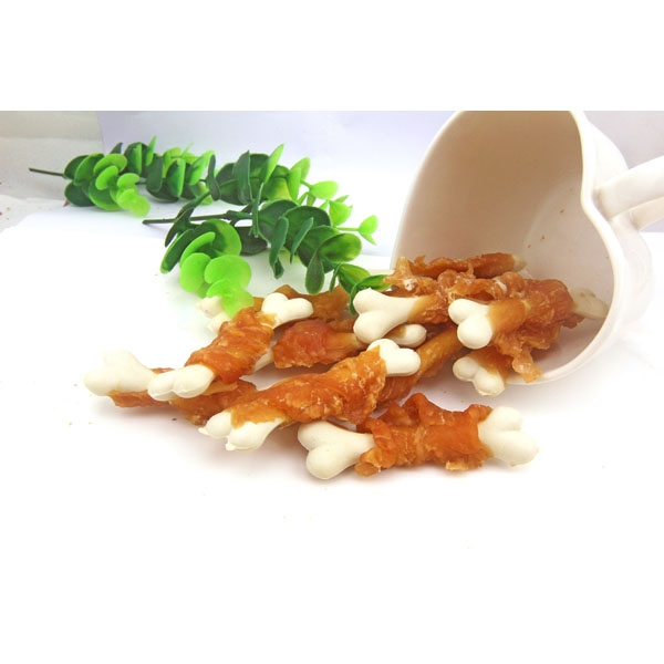 LSC-53 White Calcium Bone Twined by Chicken