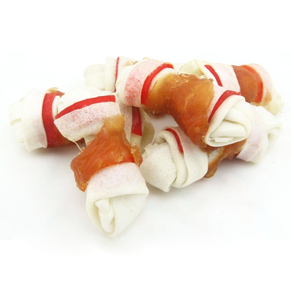 LSC-50(2) Red Rawhide Knot Twined by Chicken